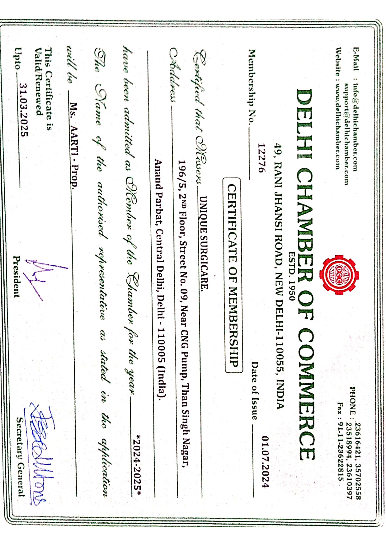 Delhi chamber Of Commerce 